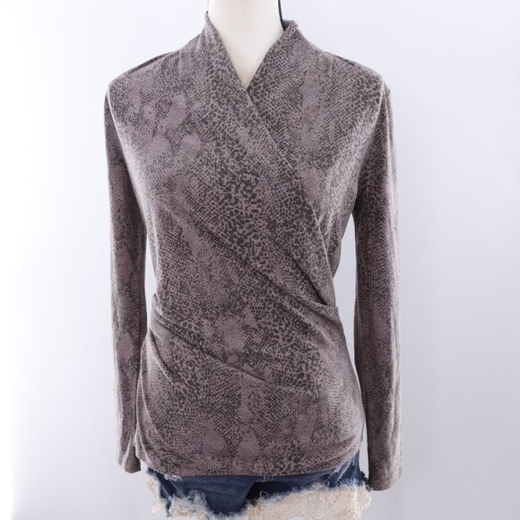 Ann Taylor | Faux Wrap Long Sleeve Top Small - Picture 2 of 6